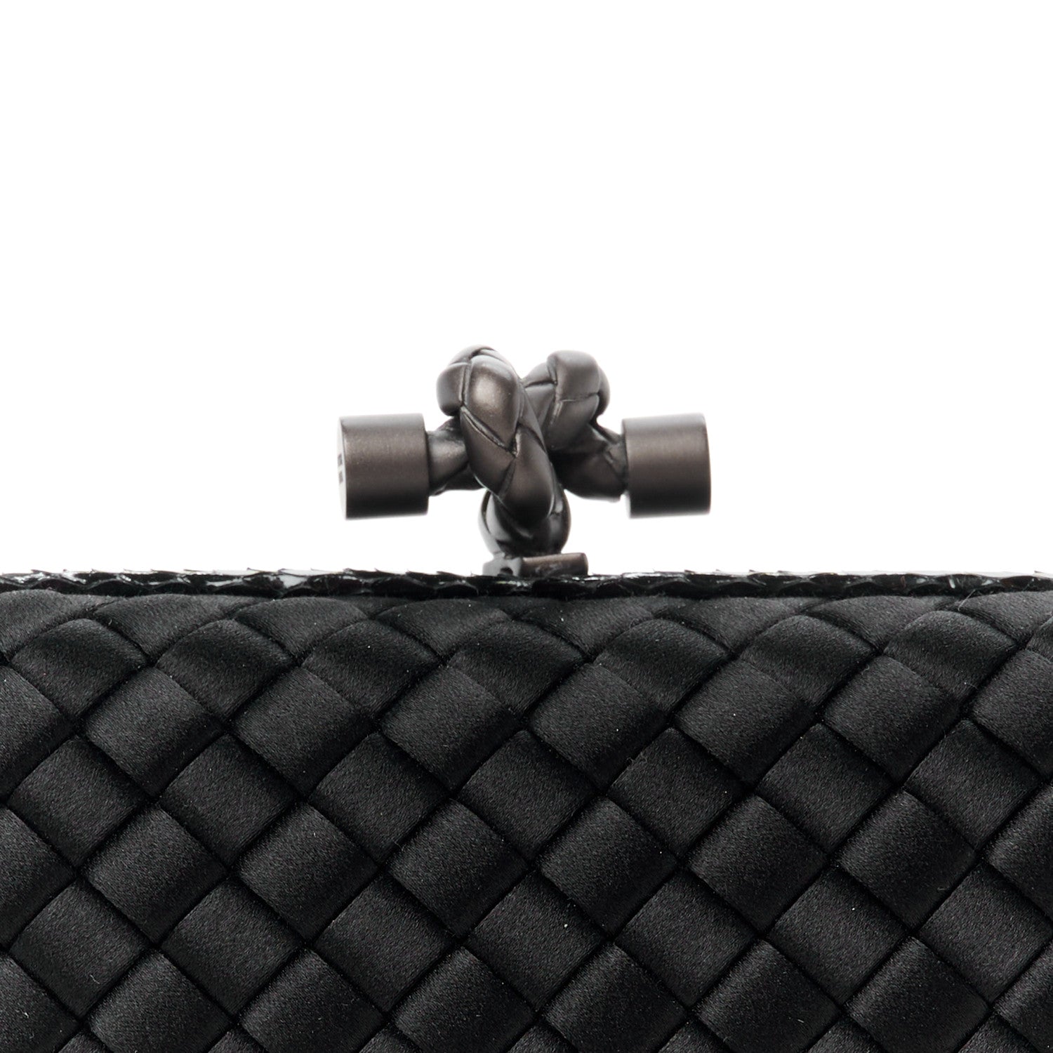 Bottega Veneta Satin Intreccio Impero Ayers Knot Clutch Black 7 of 12