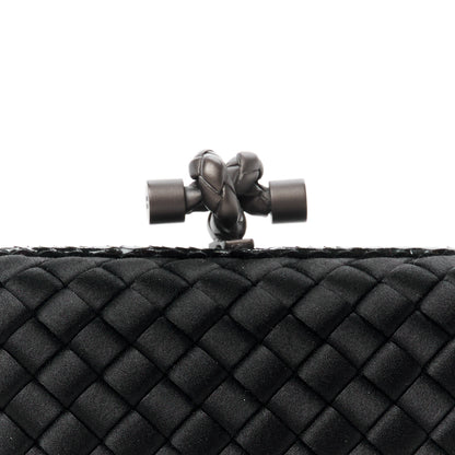 Bottega Veneta Satin Intreccio Impero Ayers Knot Clutch Black 7 of 12