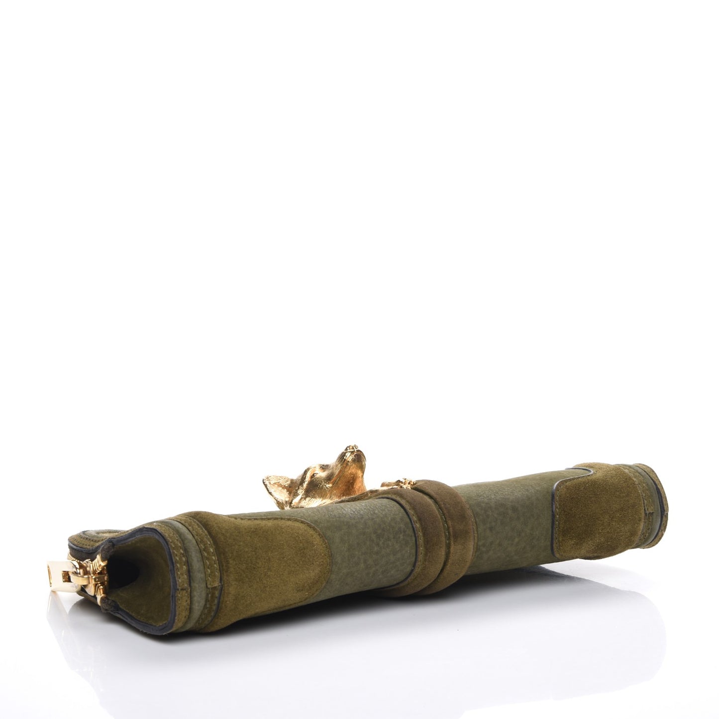 Prorsum Grainy Nubuck Alma Fox Clutch Olive