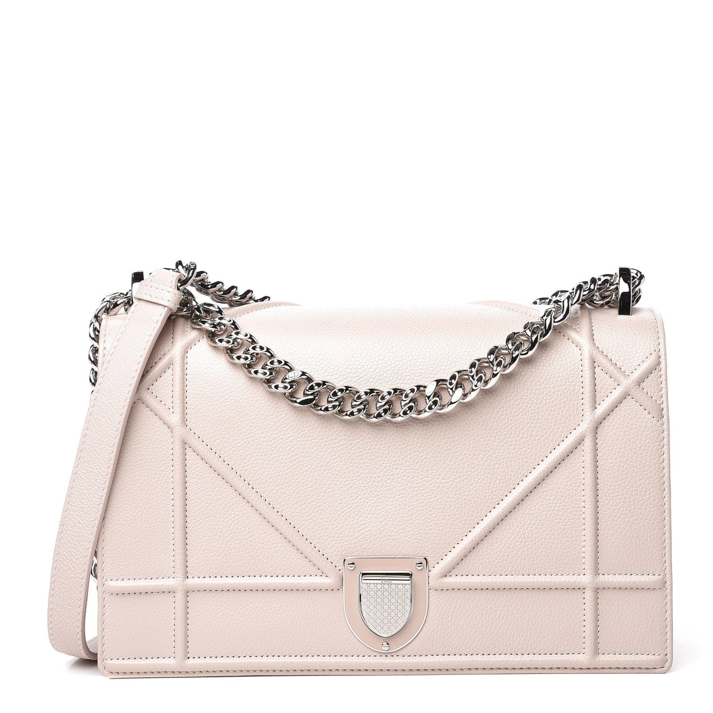Grained Calfskin Cannage Medium Diorama Flap Bag Rose Poudre