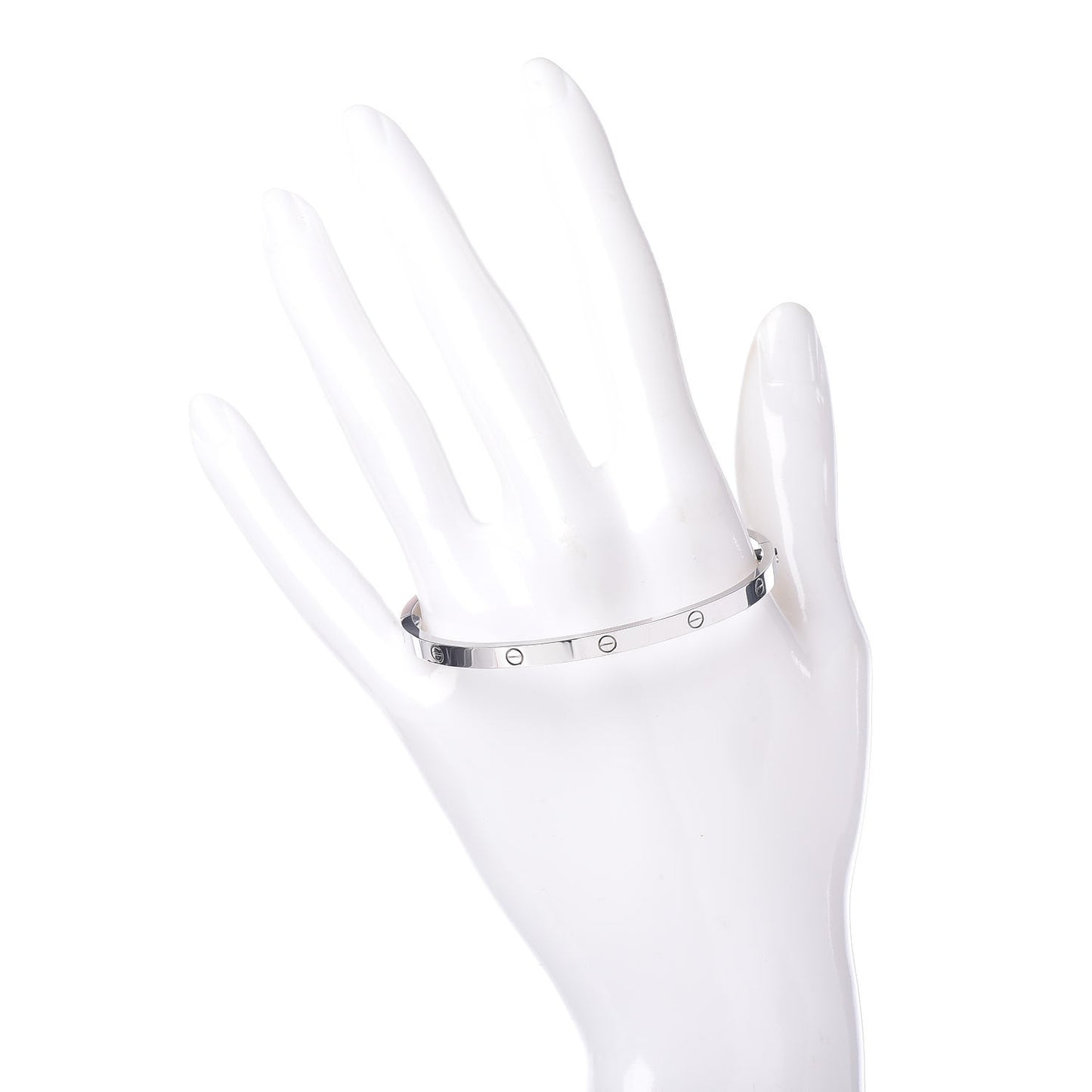 18K White Gold Small LOVE Bracelet 17