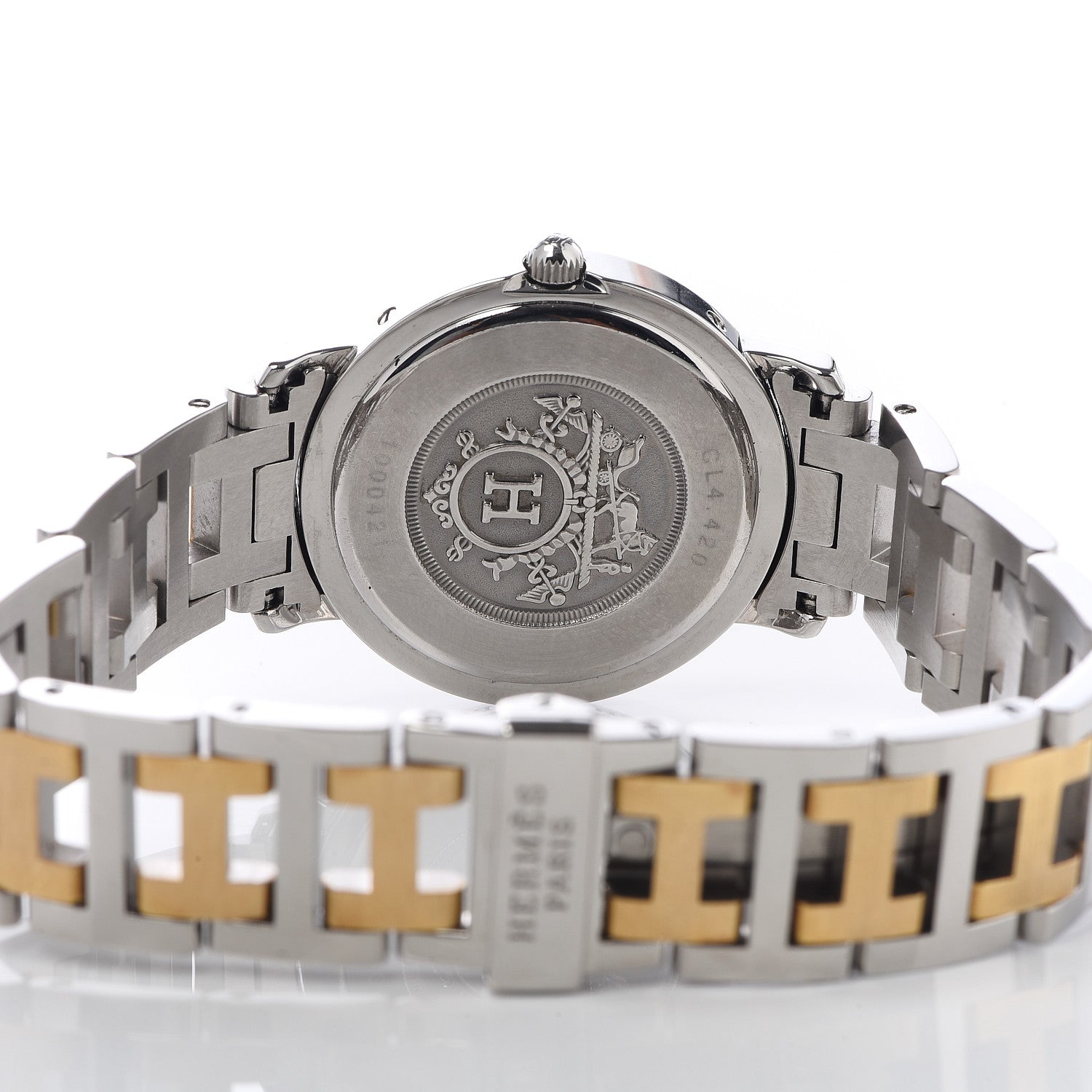 Hermes Stainless Steel 30mm Clipper Quartz Watch Gold 5 of 6