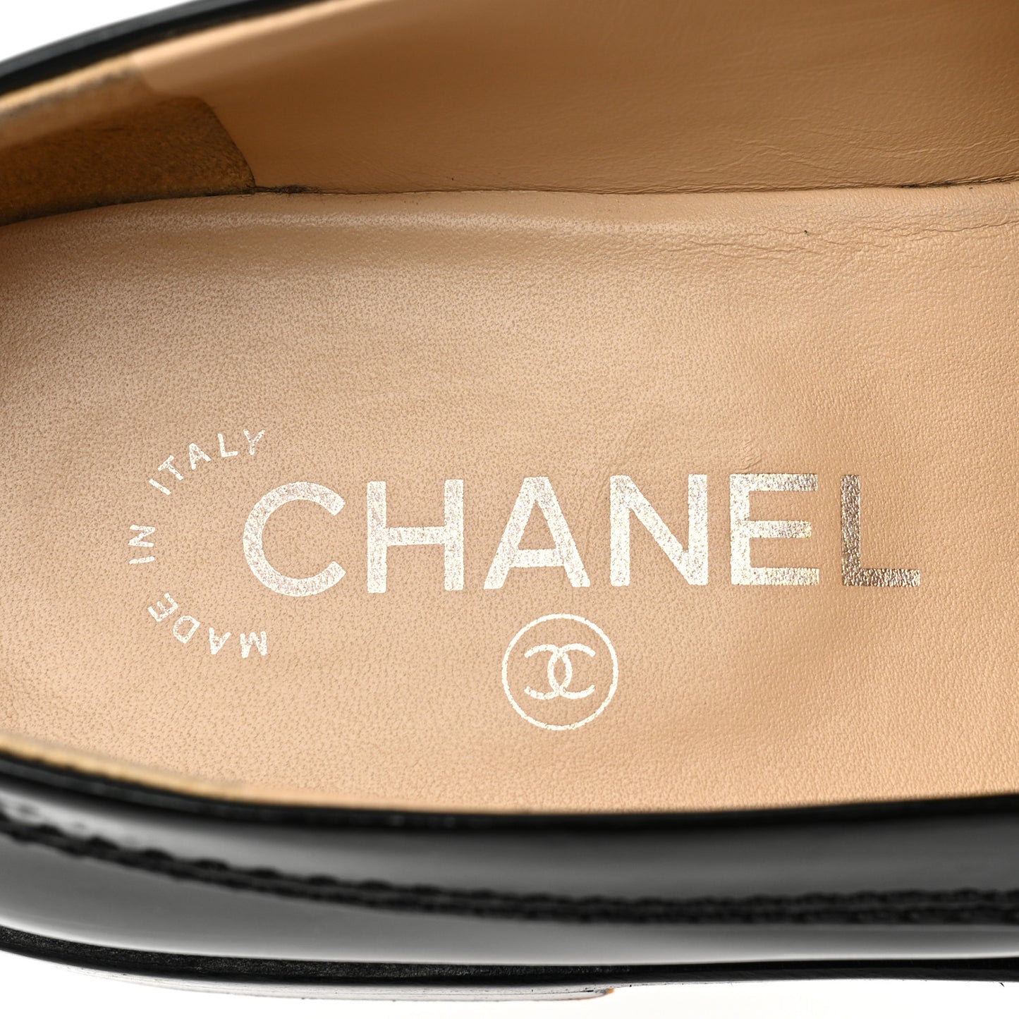 Shiny Calfskin Logo Loafers 38 Black