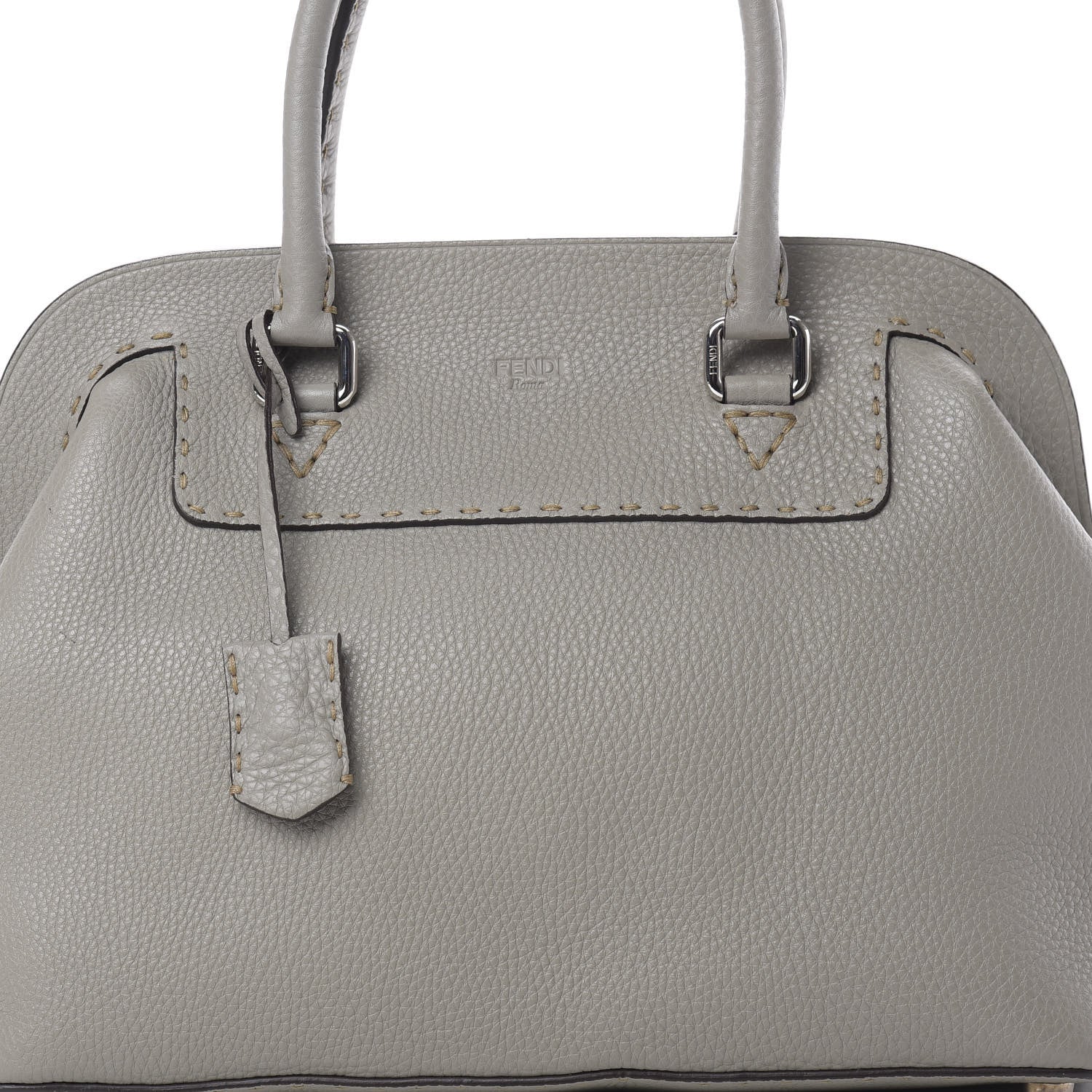 Fendi Cuoio Romano Selleria Adele 1328 Bag Grigio 9 of 15