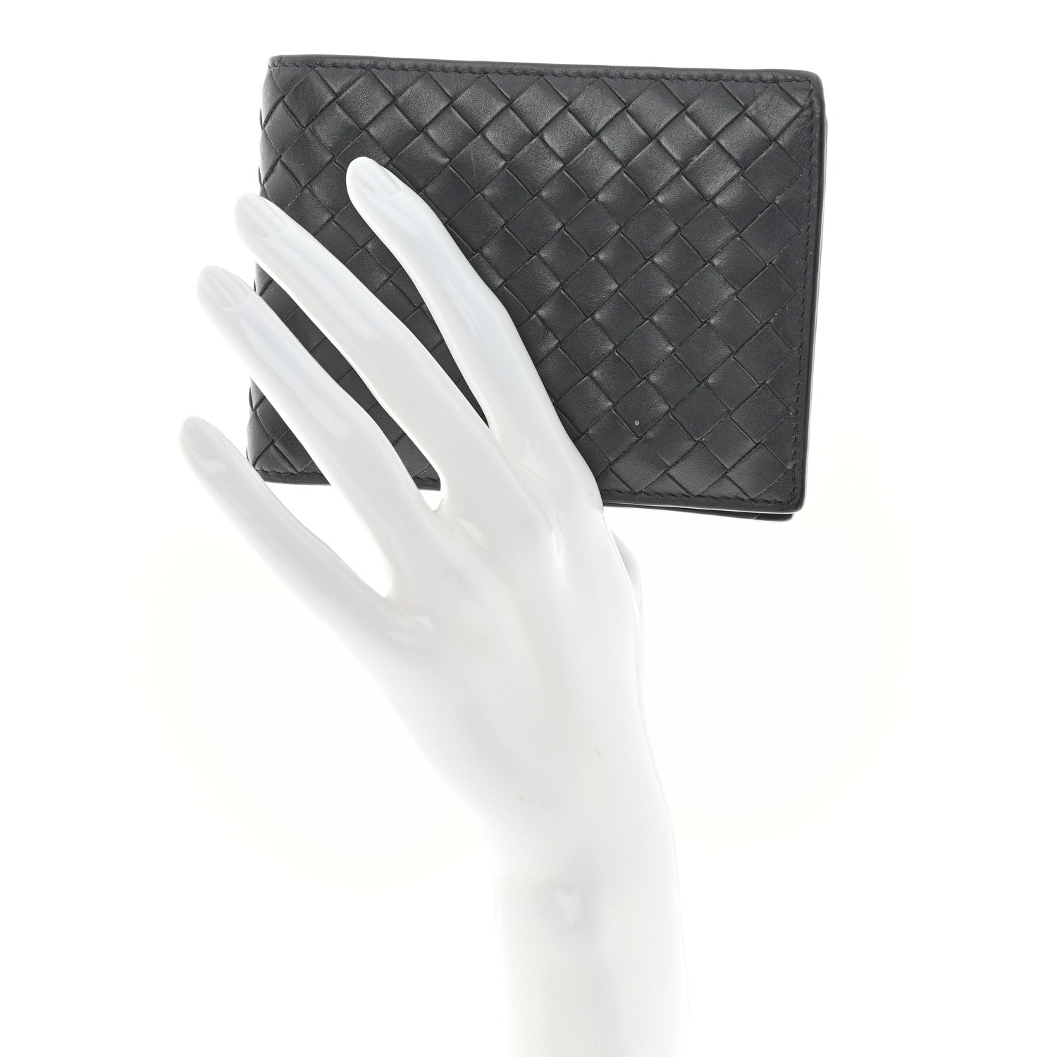 Bottega Veneta Nappa Intrecciato Bi-Fold Wallet Grey 2 of 12