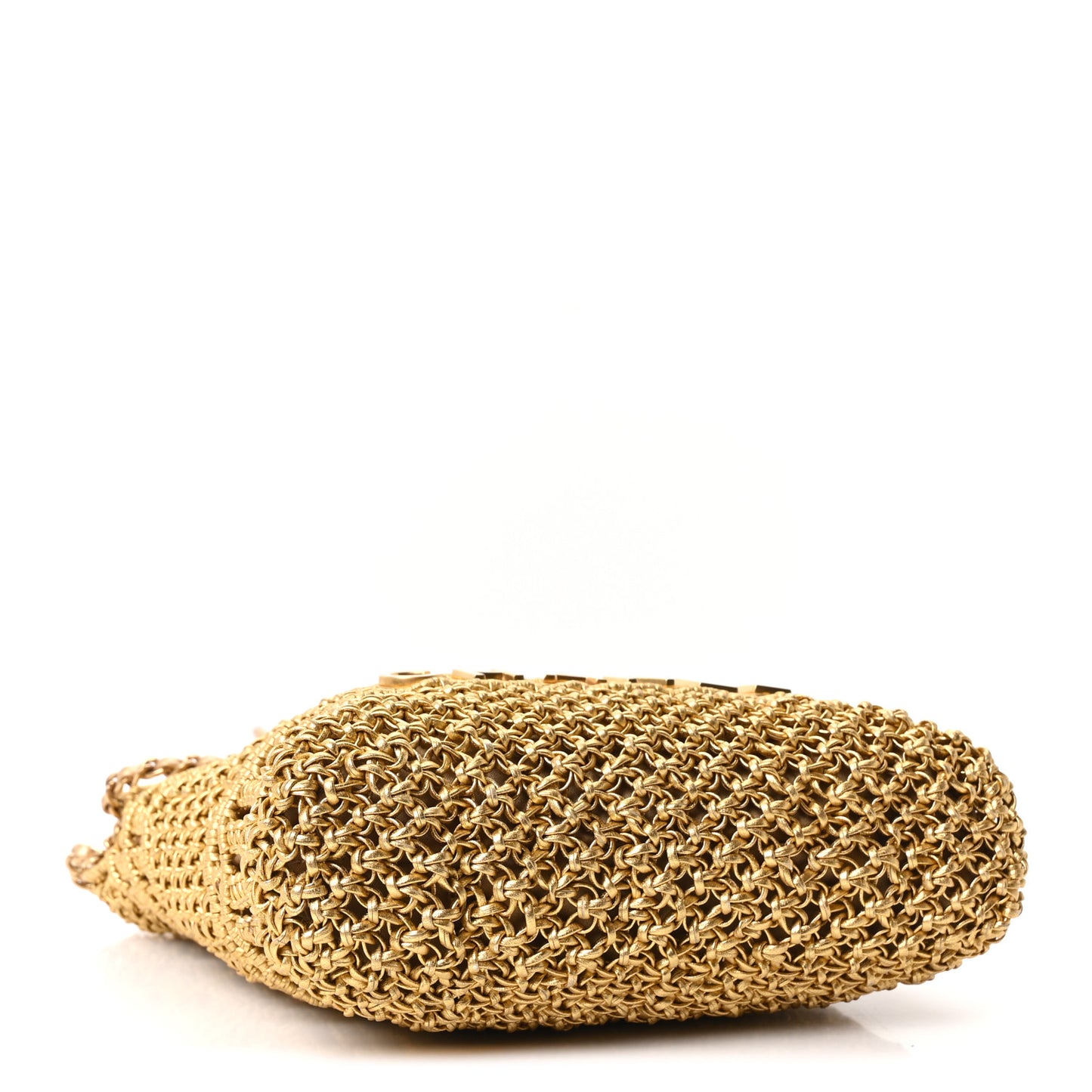 Metallic Calfskin Macrame Mini Chanel 22 Gold