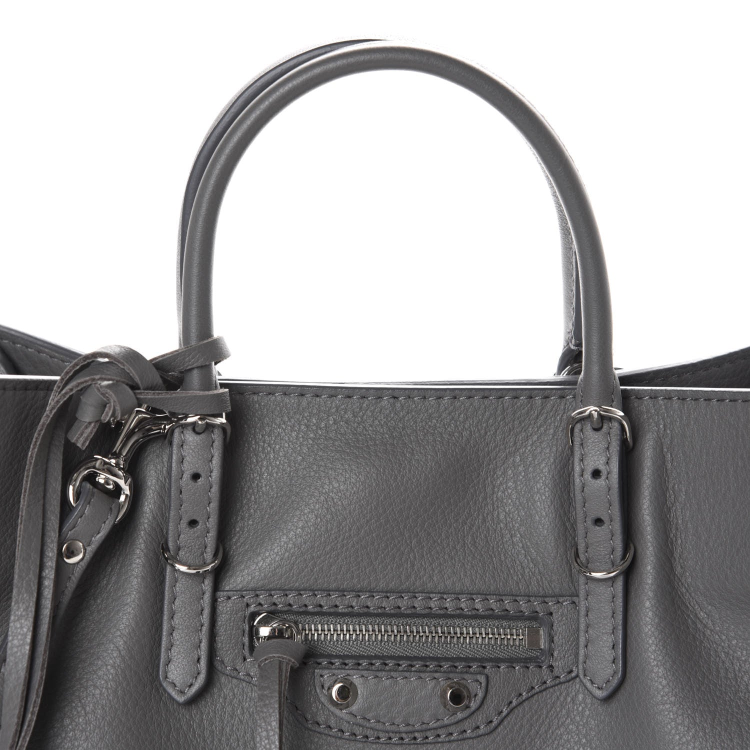 Balenciaga Veau Papier A6 Zip Around Tote Gris Metal 10 of 10