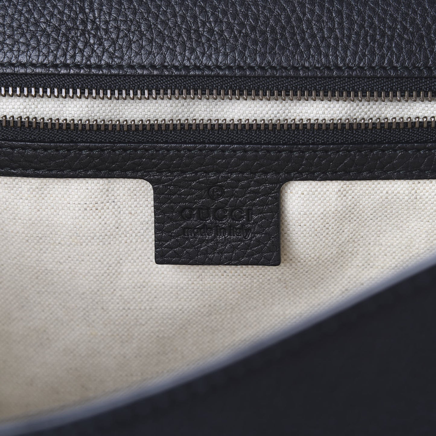 Calfskin Feline Medium GG Marmont Top Handle Bag Black