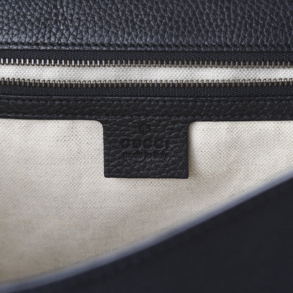Gucci Calfskin Feline Medium GG Marmont Top Handle Bag Black 7 of 10