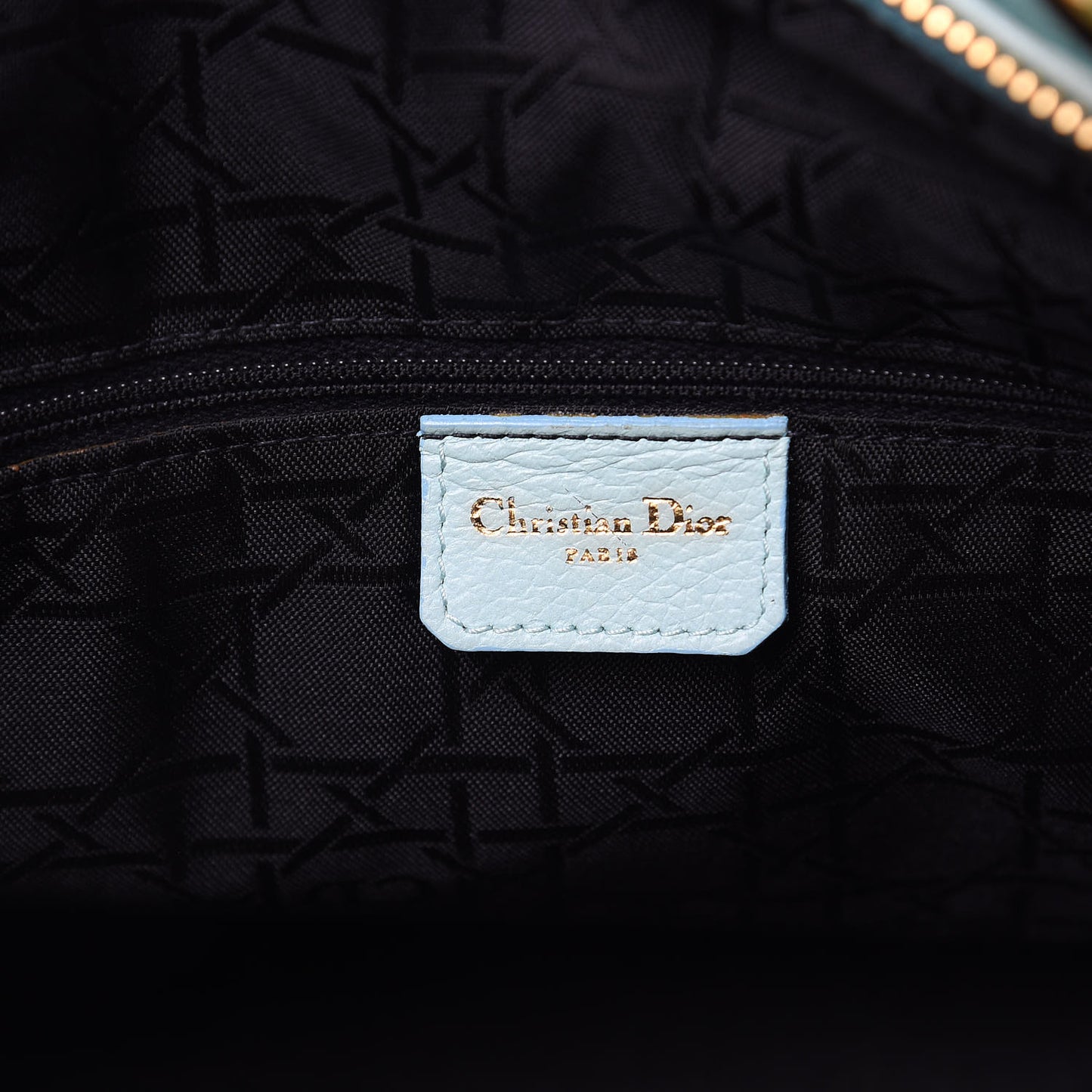 Lambskin Cannage Large Lady Dior Light Blue