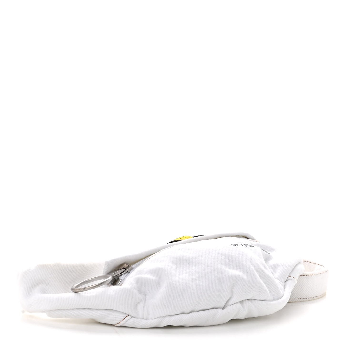 Denim Logo Print Belt Bag White