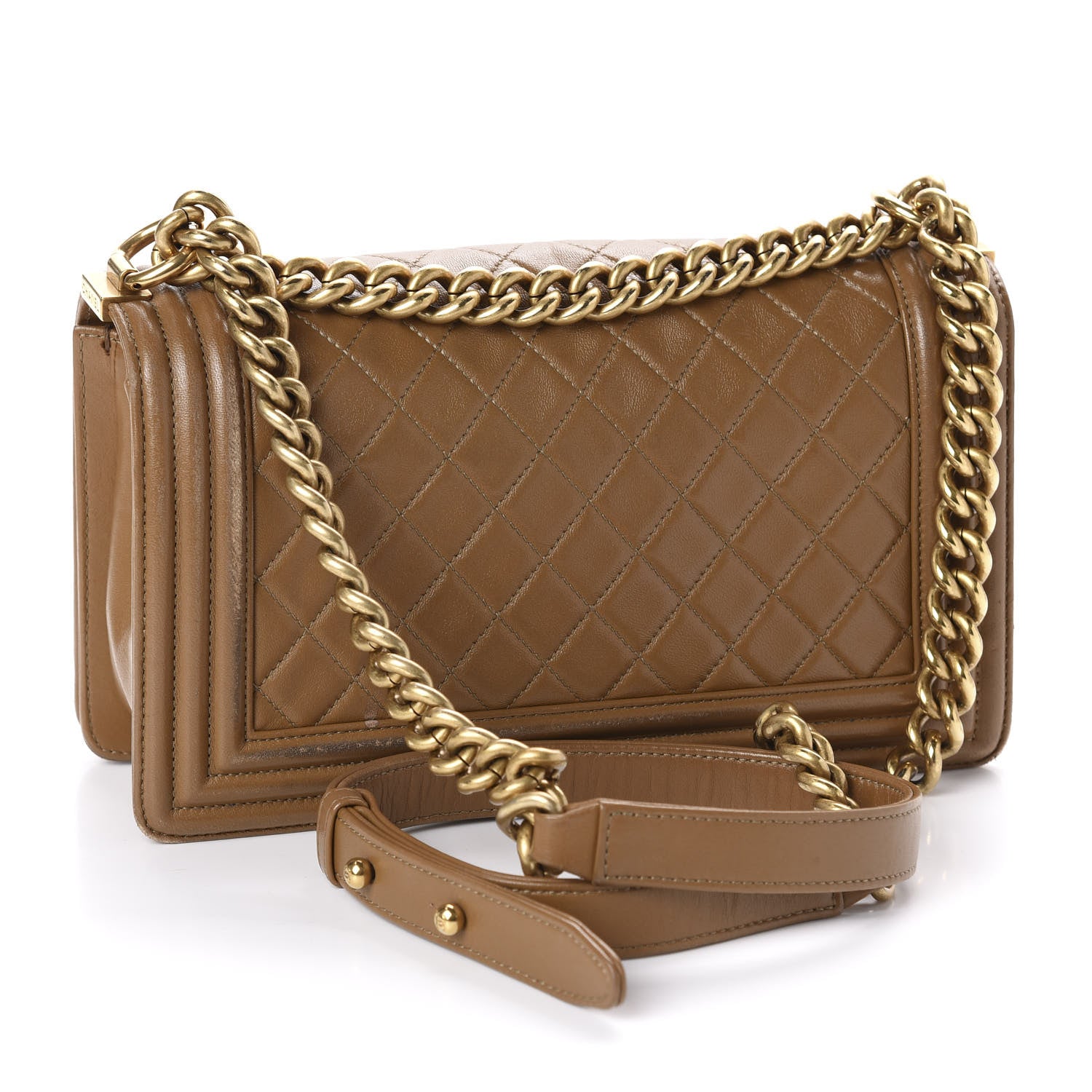 Chanel Calfskin Quilted Medium Boy Flap Camel 3 of 12