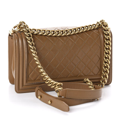 Chanel Calfskin Quilted Medium Boy Flap Camel 3 of 12