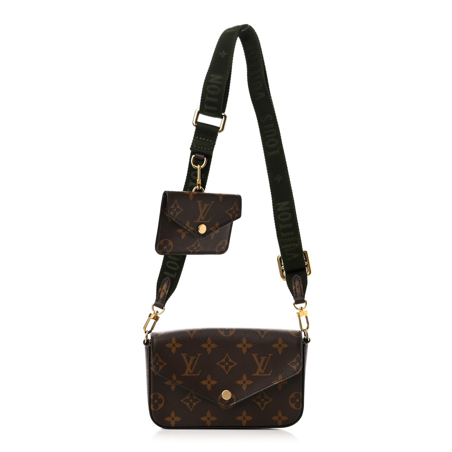 Monogram Felicie Strap & Go Kaki