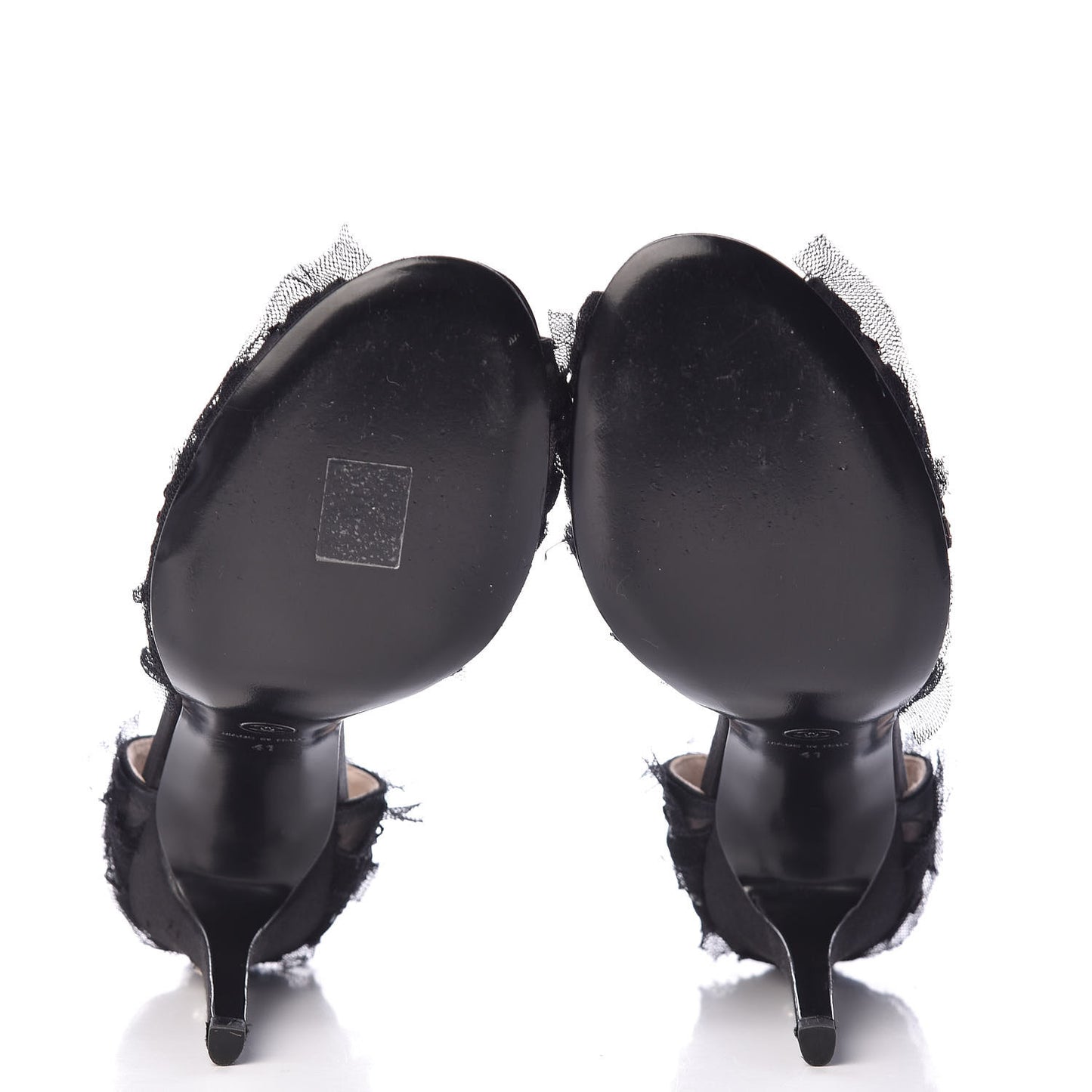 Mesh Open Toe CC Pumps 41 Black