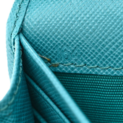 Prada Saffiano Metal Oro Chain Wallet Turchese 8 of 13