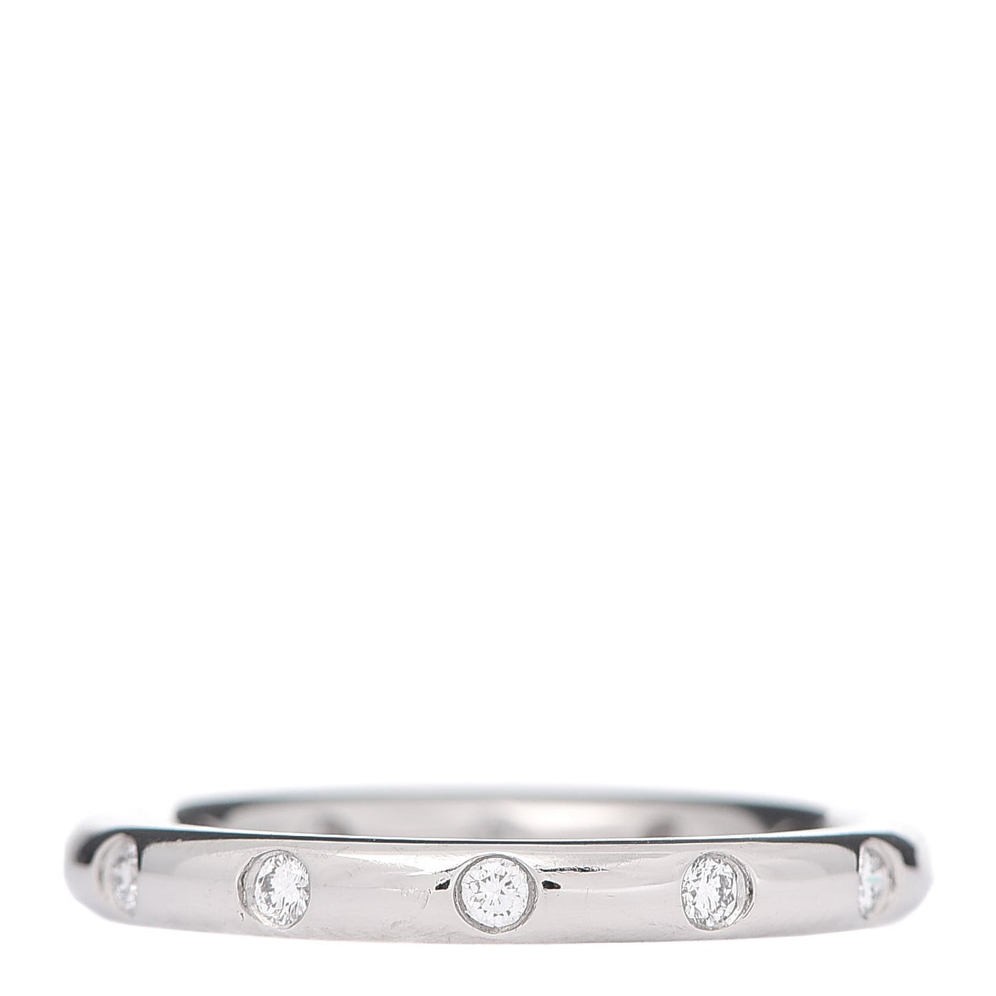 Platinum Diamond Bezet Band Ring 53 6.5