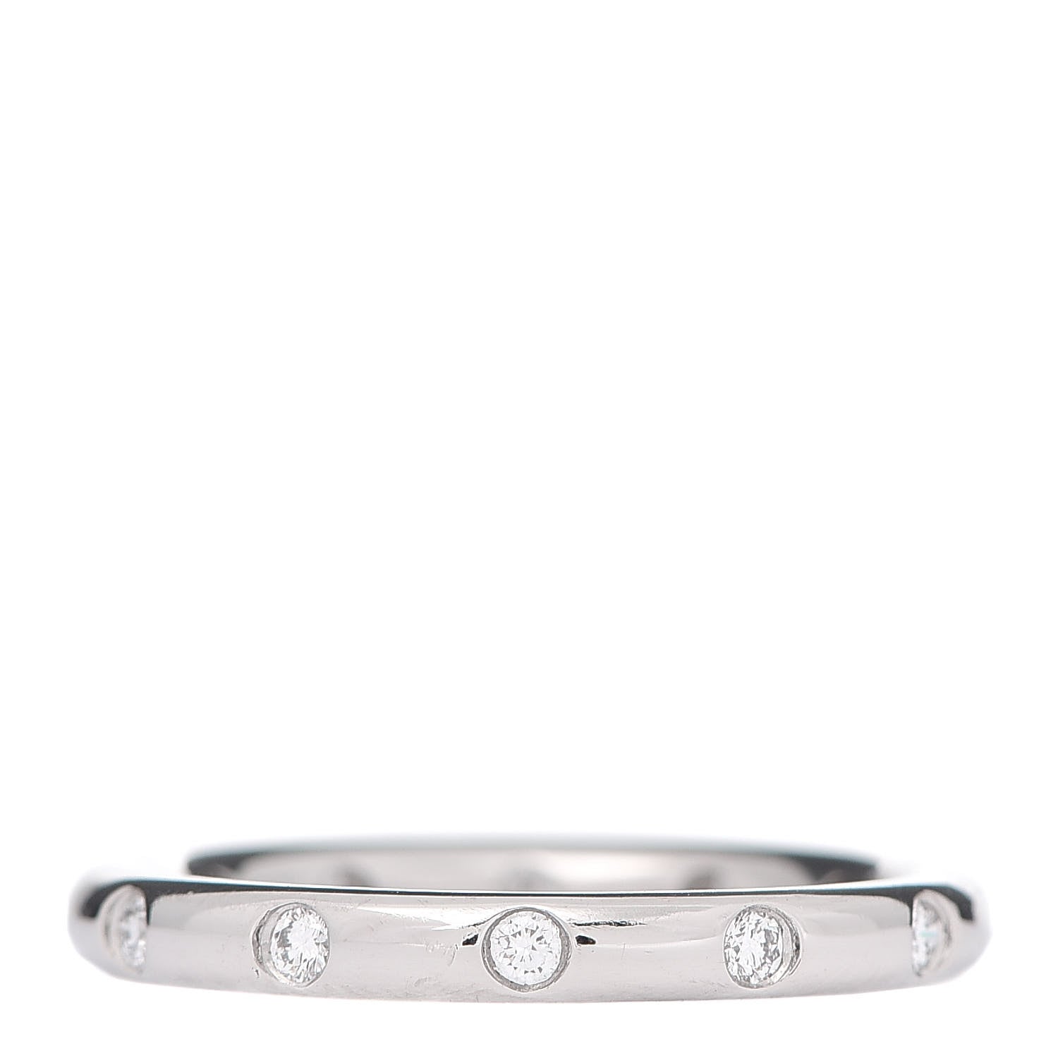 Tiffany Platinum Diamond Bezet Band Ring 53 6.5 1 of 5