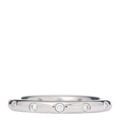 Tiffany Platinum Diamond Bezet Band Ring 53 6.5 1 of 5