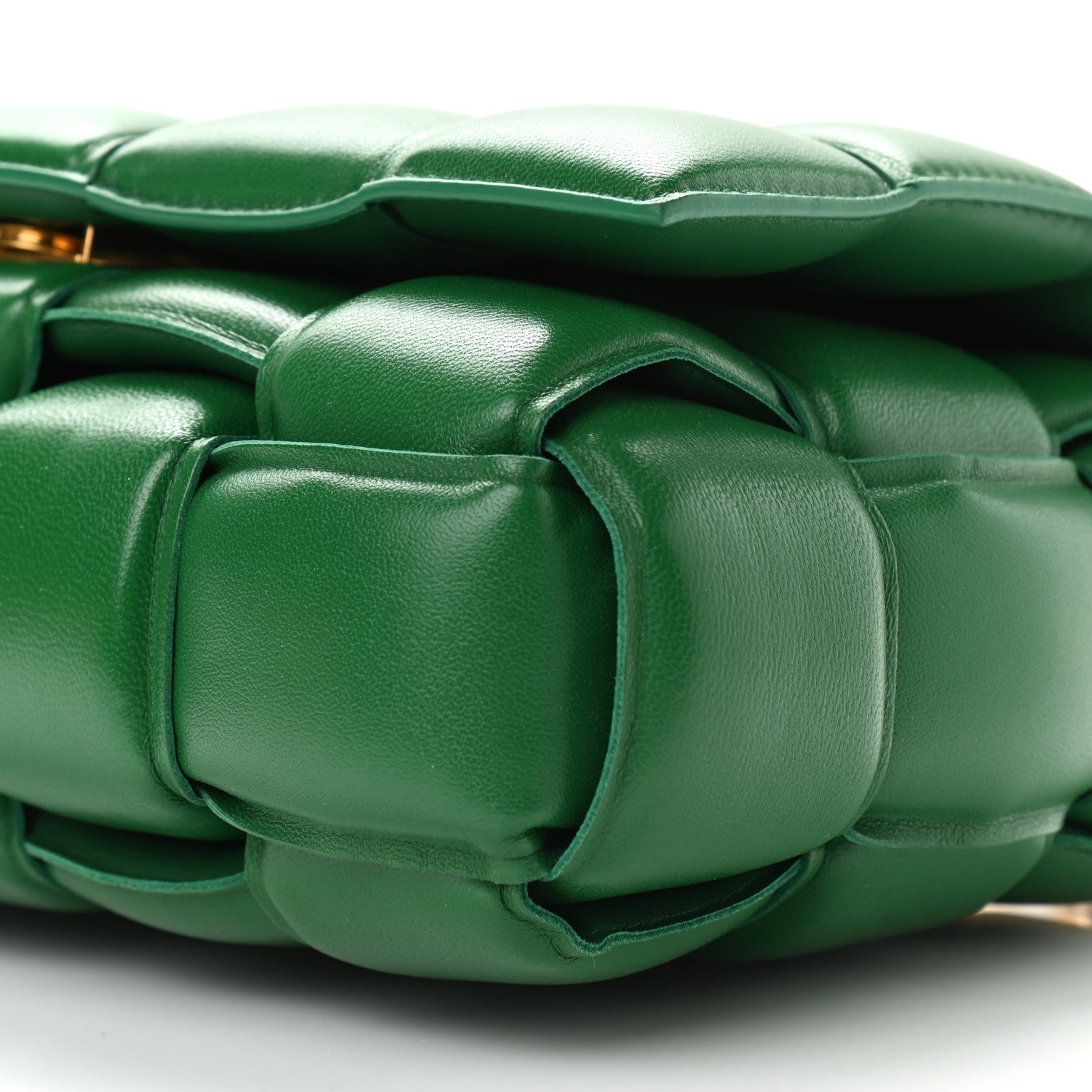Bottega Veneta Lambskin Maxi Intreccio Padded Chain Cassette Crossbody Bag Racing Green 9 of 9