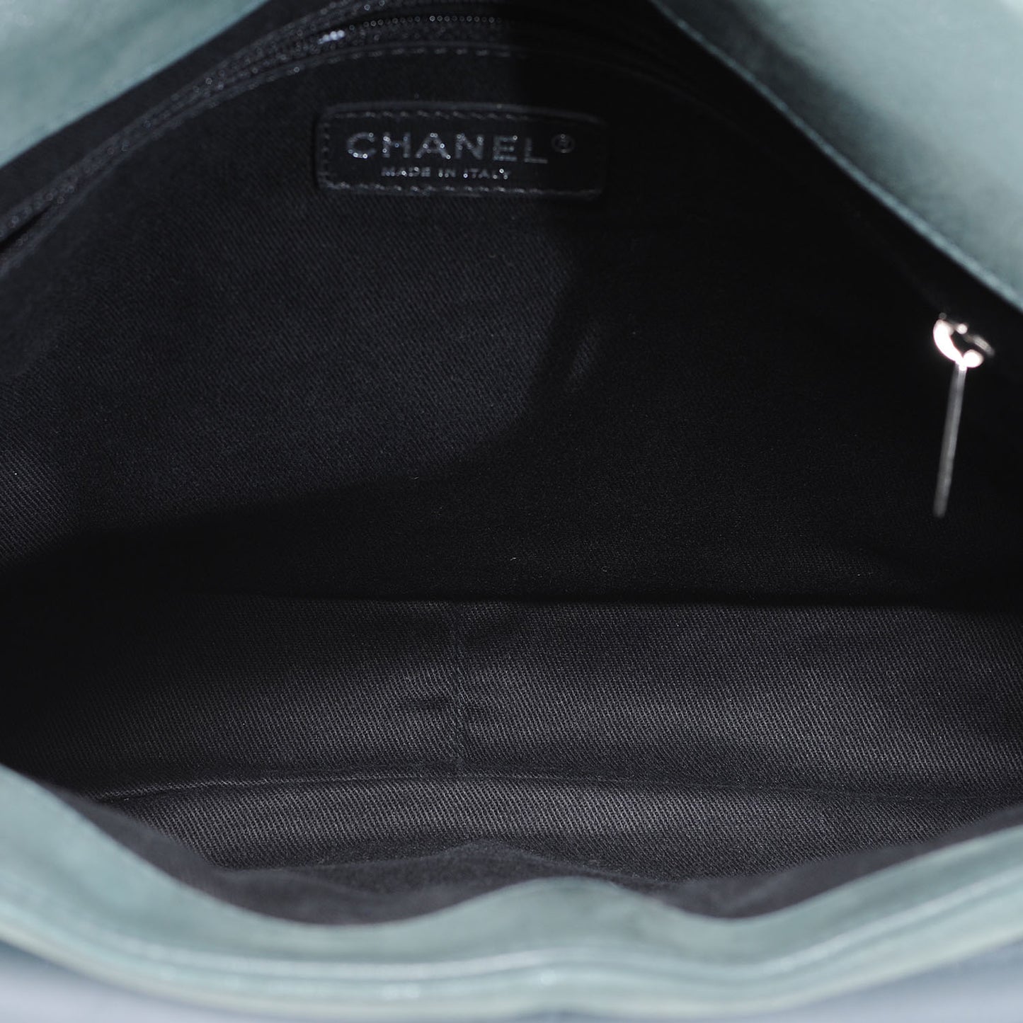 Iridescent Calfskin In the Mix Jumbo Double Flap Dark Green
