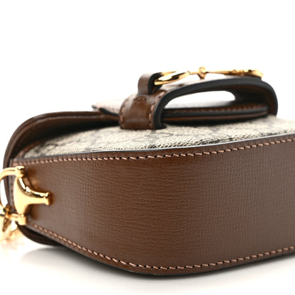 Gucci GG Supreme Monogram Azalea Calfskin Web Horsebit 1955 Wallet On Strap Beige Ebony Brown Sugar 7 of 9