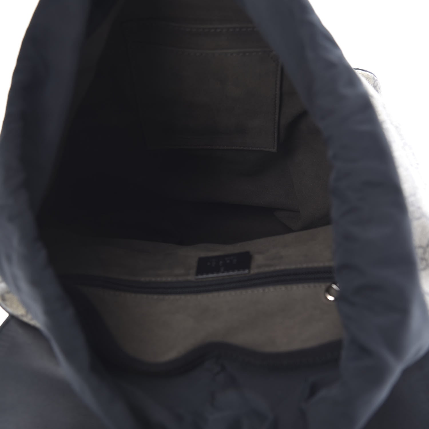 Gucci GG Supreme Monogram Single Buckle Backpack Beige Black 4 of 12