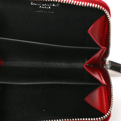 Saint Laurent Calfskin Compact Zip Around Wallet Red 5 of 6