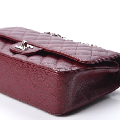Chanel Caviar Quilted Medium Double Flap Dark Red 6 of 10