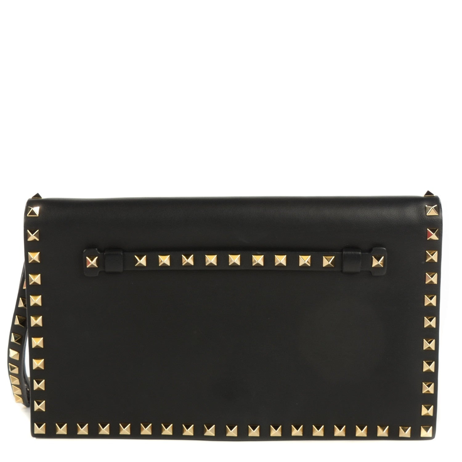 Valentino Garavani Nappa Rockstud Wristlet Clutch Black 1 of 8