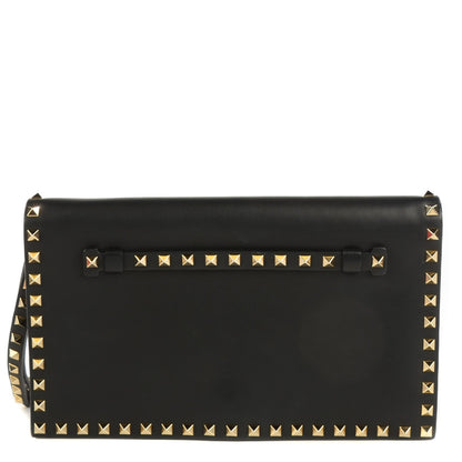 Valentino Garavani Nappa Rockstud Wristlet Clutch Black 1 of 8