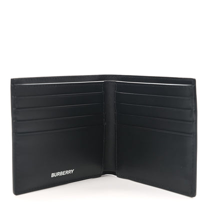 Burberry Calfskin Embossed TB Print Bi-Fold Wallet Black White 4 of 7