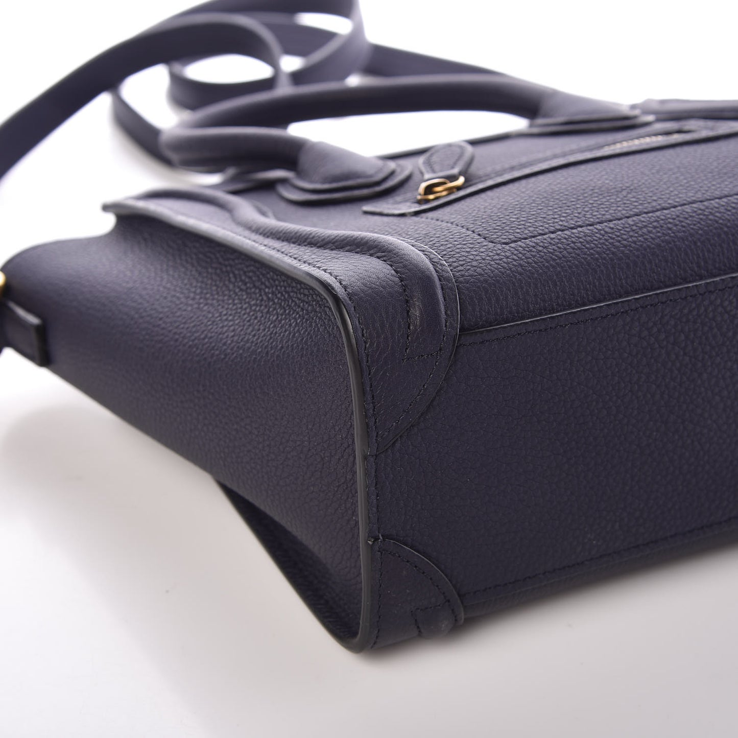 Drummed Calfskin Nano Luggage Navy Blue