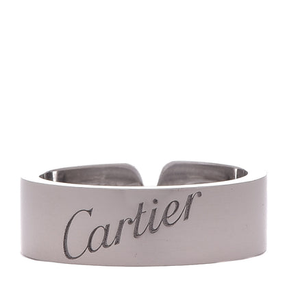 Cartier 18K White Gold Diamond C De Ring 51 5.75 3 of 5