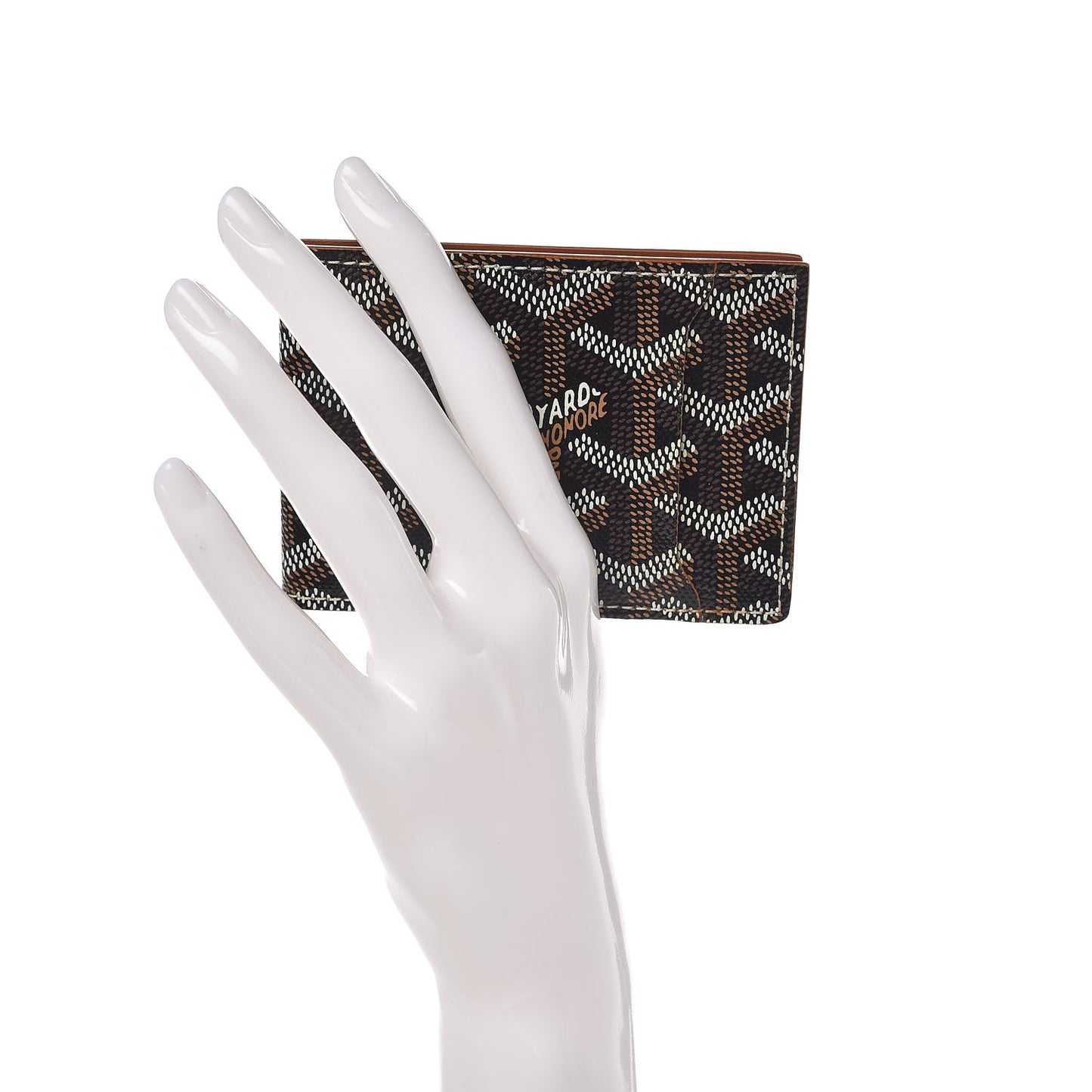 Goyardine Multi Slot Bi-Fold Wallet Black Gold