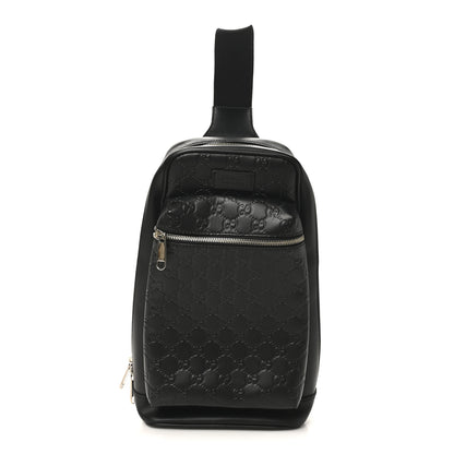 Gucci Guccissima Sling Backpack Black 1 of 10