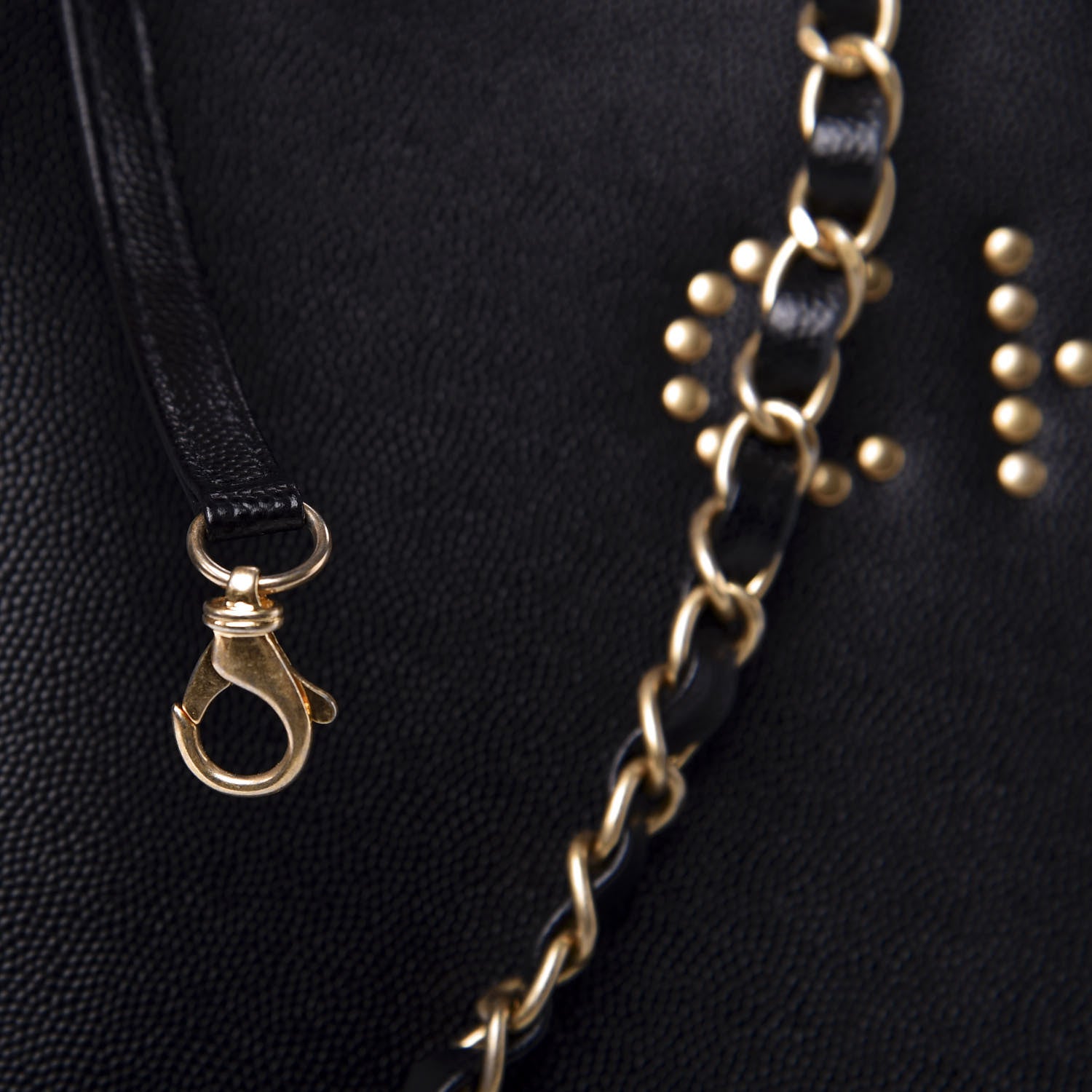 Chanel Caviar Medium Studded Deauville Tote Black 9 of 10