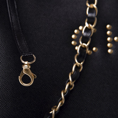 Chanel Caviar Medium Studded Deauville Tote Black 9 of 10