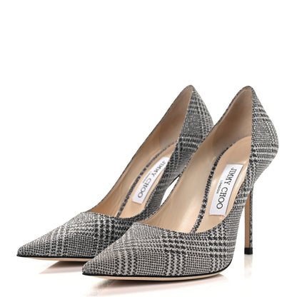 Jimmy Choo Prince Of Stars Glitter Fabric Love 100 Pumps 37.5 Silver 3 of 8