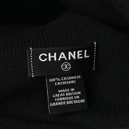Chanel Cashmere Logo Beanie Hat Black White 3 of 3