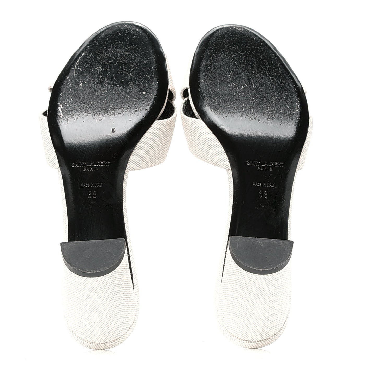 Canvas Bianca Mules 39 Pearl