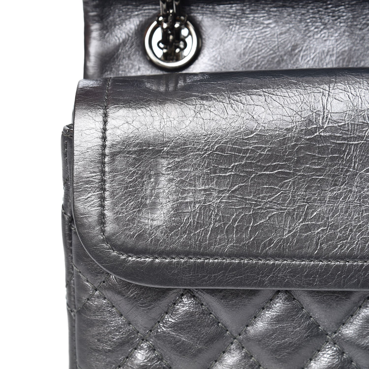 Chanel Metallic Aged Calfskin Quilted 2.55 Reissue 225 Flap Grey 13 of 14