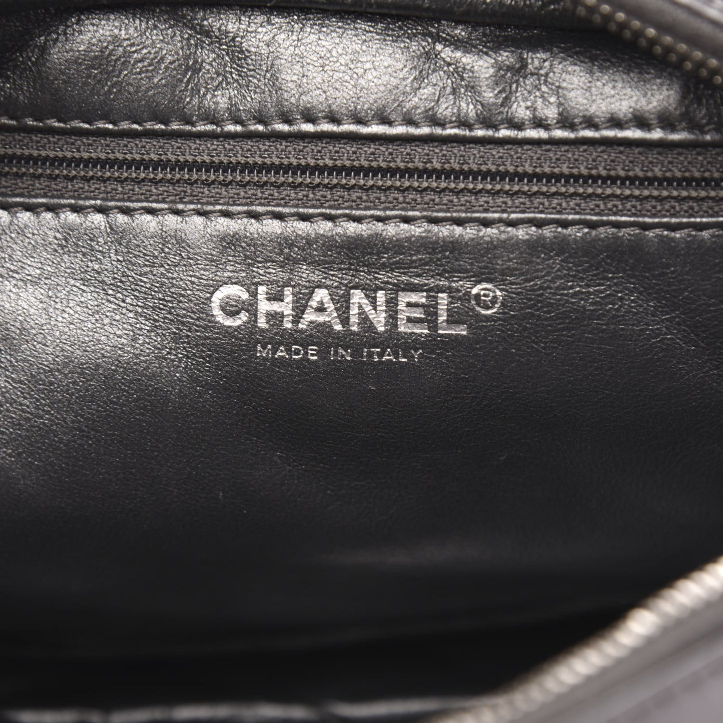 Metallic Aged Calfskin Quilted Medium Reissue Camera Case Dark Silver