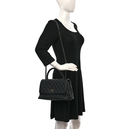 Chanel Caviar Quilted Small Coco Handle Flap Black 2 of 9