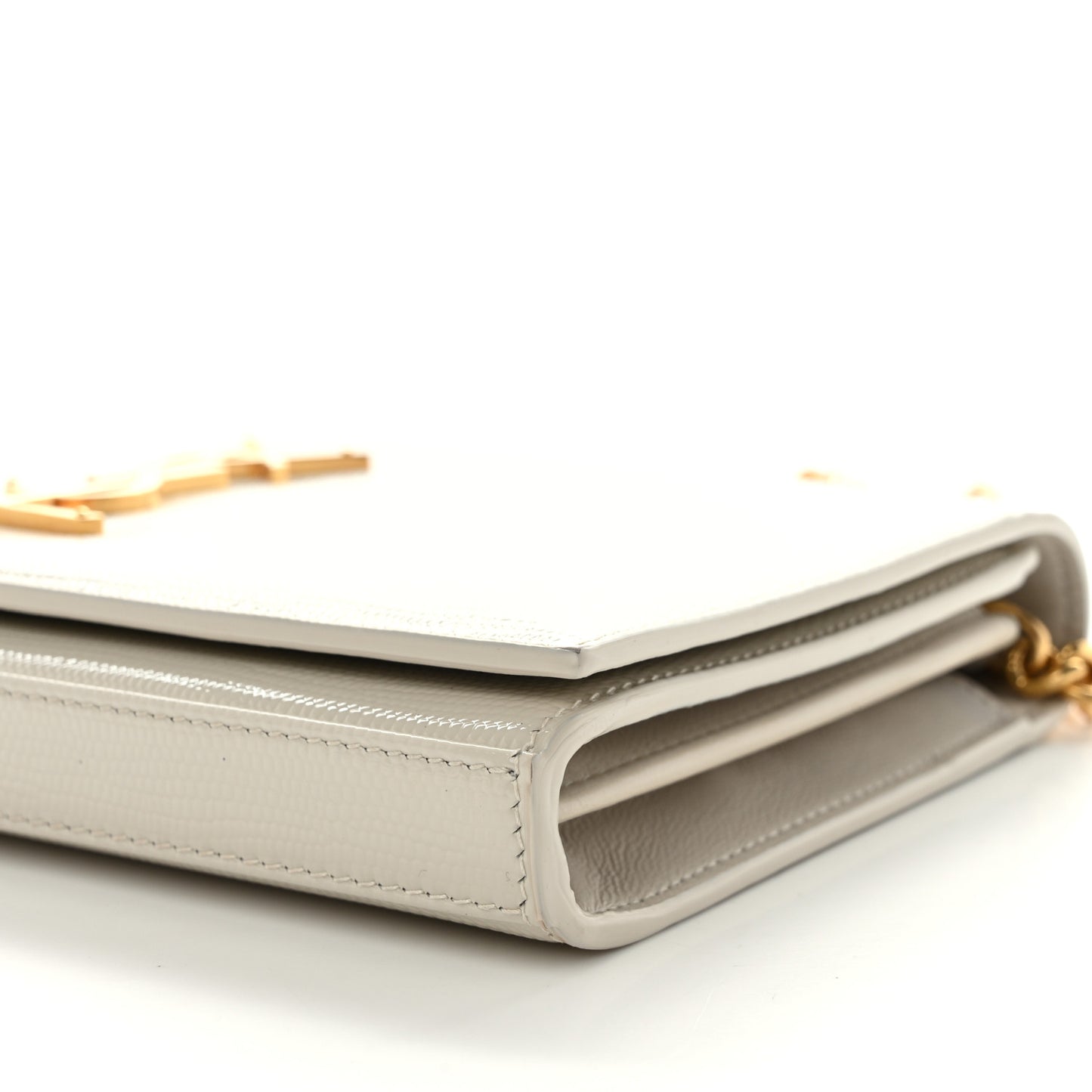 Calfskin Lizard Embossed Cassandre Wallet On Chain WOC Crema Soft
