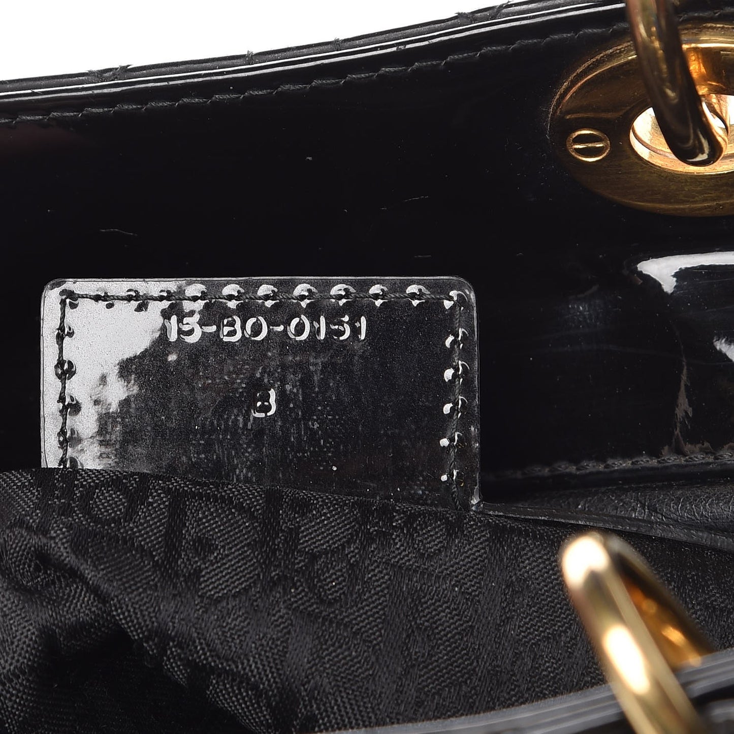 Patent Cannage Large Lady Dior Black