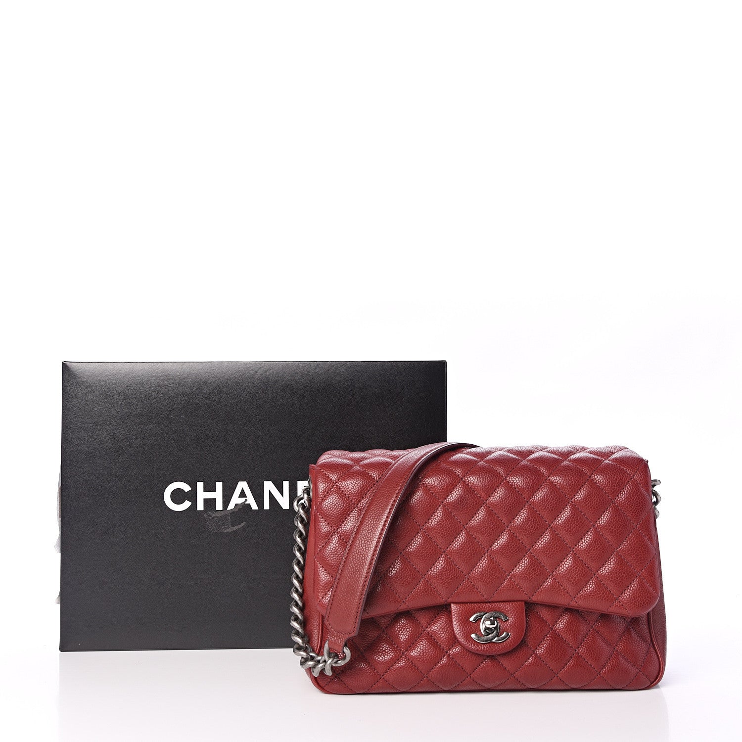Chanel Caviar Quilted Medium Rock In Rome Single Flap Burgundy 12 of 12