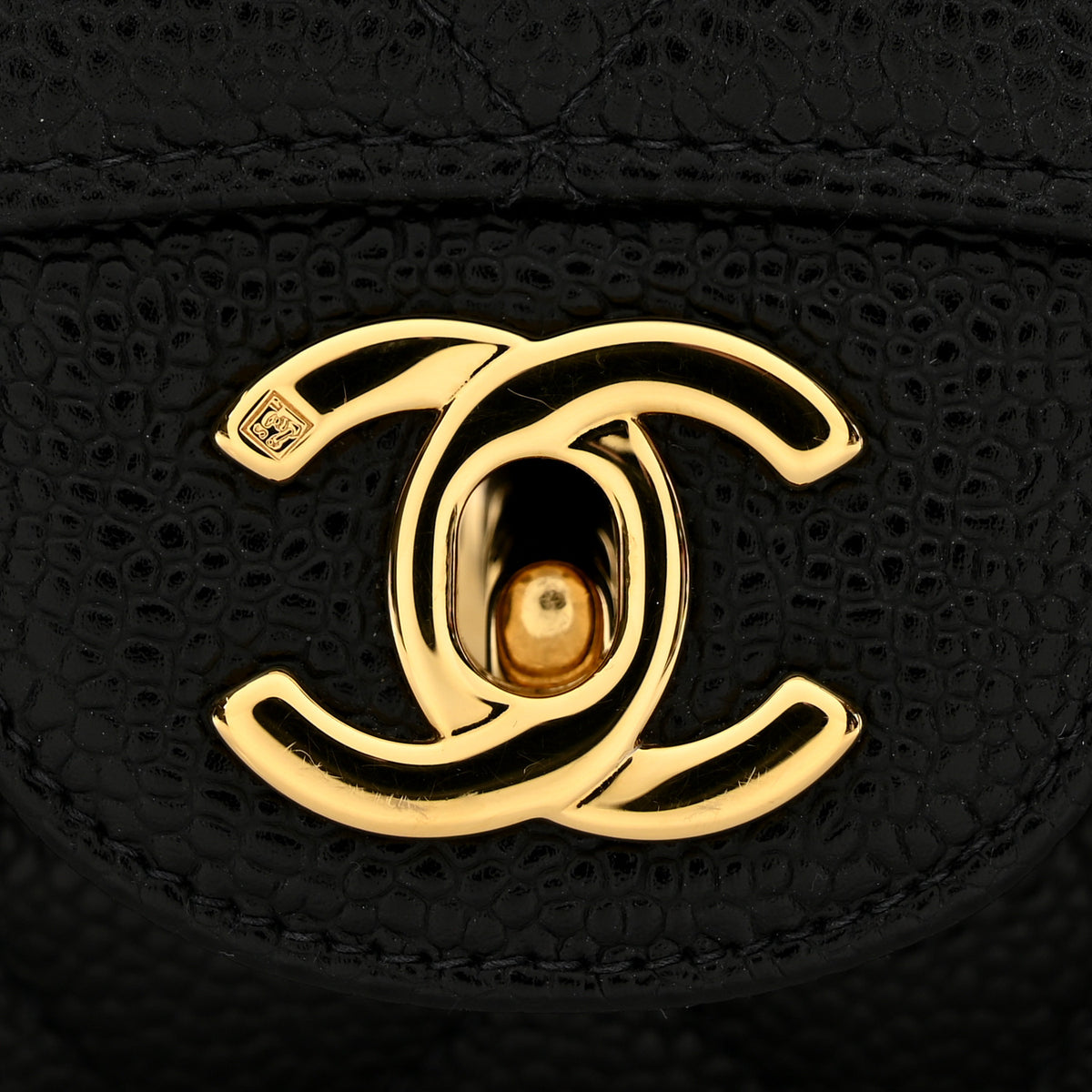Caviar Quilted Small Double Flap Black