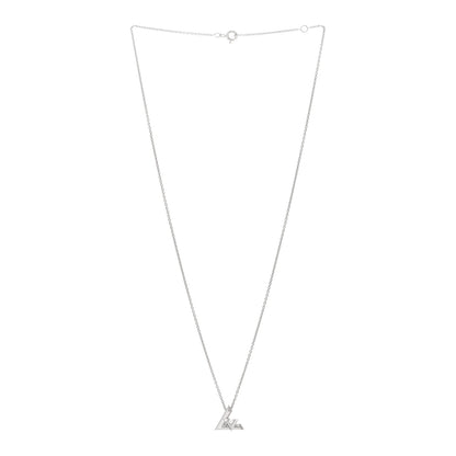 Louis Vuitton 18K White Gold Diamond Small LV Volt One Pendant Necklace 3 of 5