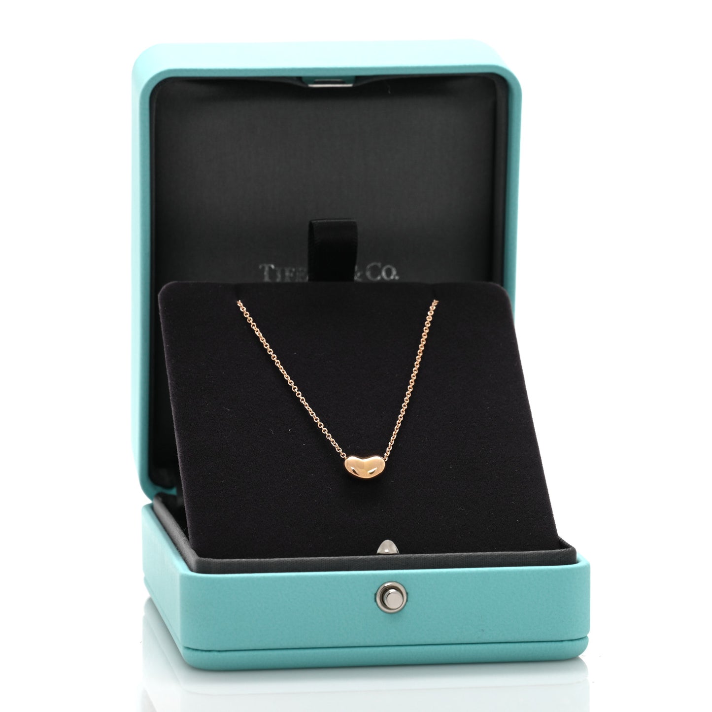 18K Rose Gold 9mm Elsa Peretti Bean Pendant Necklace